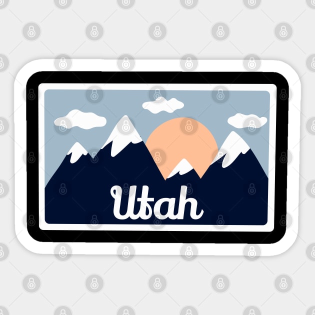 Utah Snowboarding - Utah Hiking Sticker by UbunTo